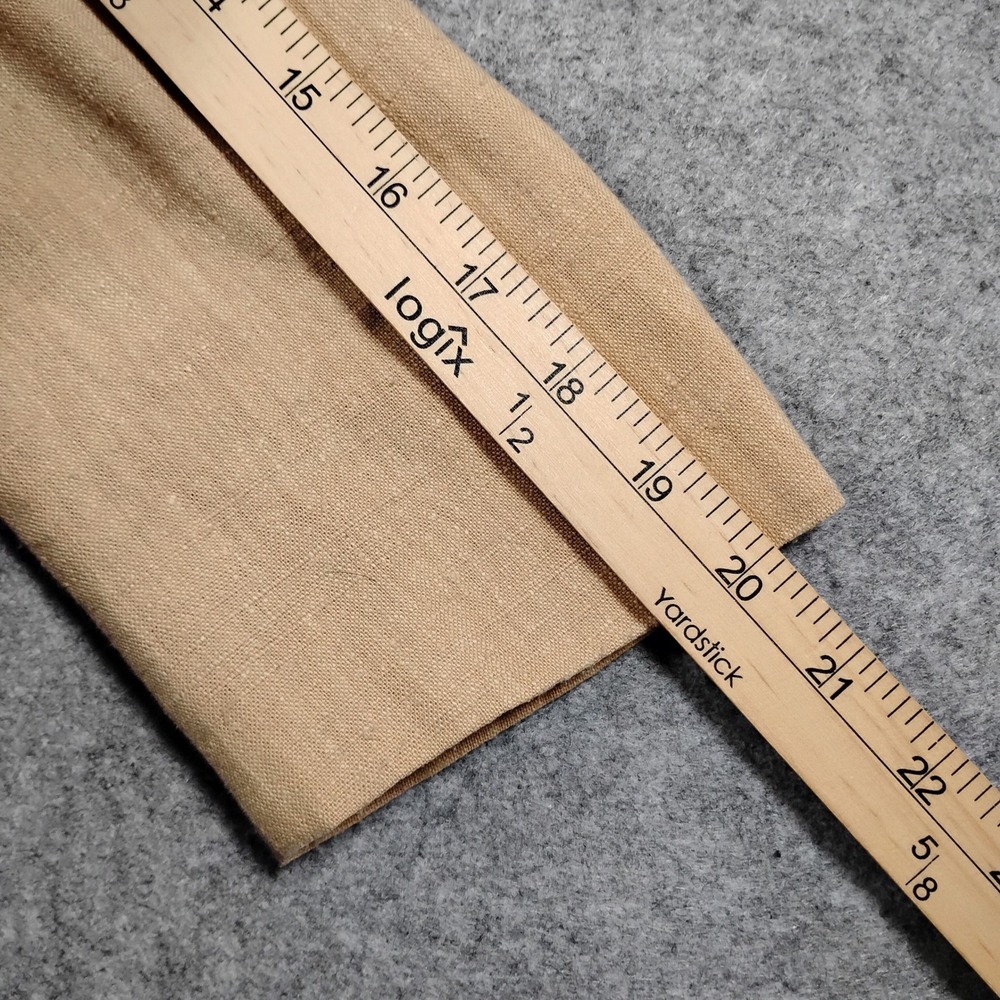 Schrauer Sport Vintage Tan Linen Textured Blazer Jacket Size 8 Beige - Picture 7 of 10